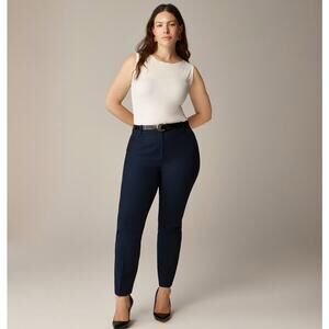 J.Crew New Cameron Pants WMNS 18 Navy Four Season Stretch Hi-Rise Slim Back Seam